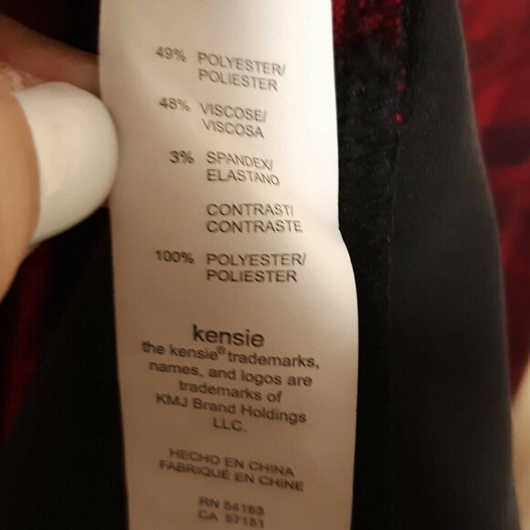Kensie women's red Stretch Top With black Silky Panels. Medium - Picture 7 of 7